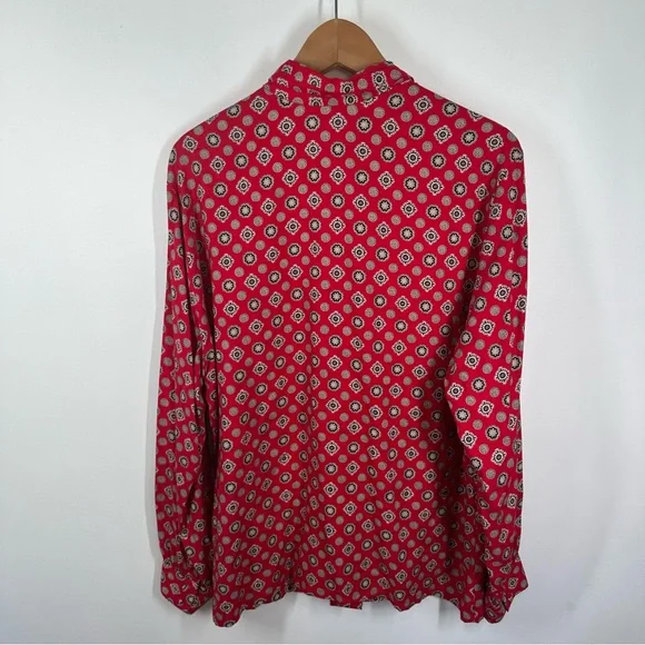 Vintage Pendleton Red Print Button Up blouse Size 18 - Picture 6 of 6